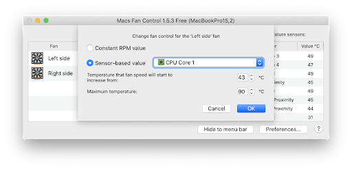 mac fan control settings for sdd